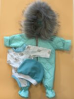 Одежда для куклы Baby Born 38–43 см, голубой зимний комбинезон, боди и шапка, 3 предмета