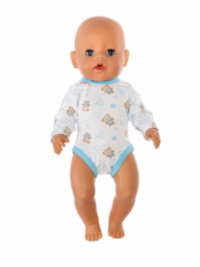 Одежда для куклы Baby Born 38–43 см, голубой зимний комбинезон, боди и шапка, 3 предмета