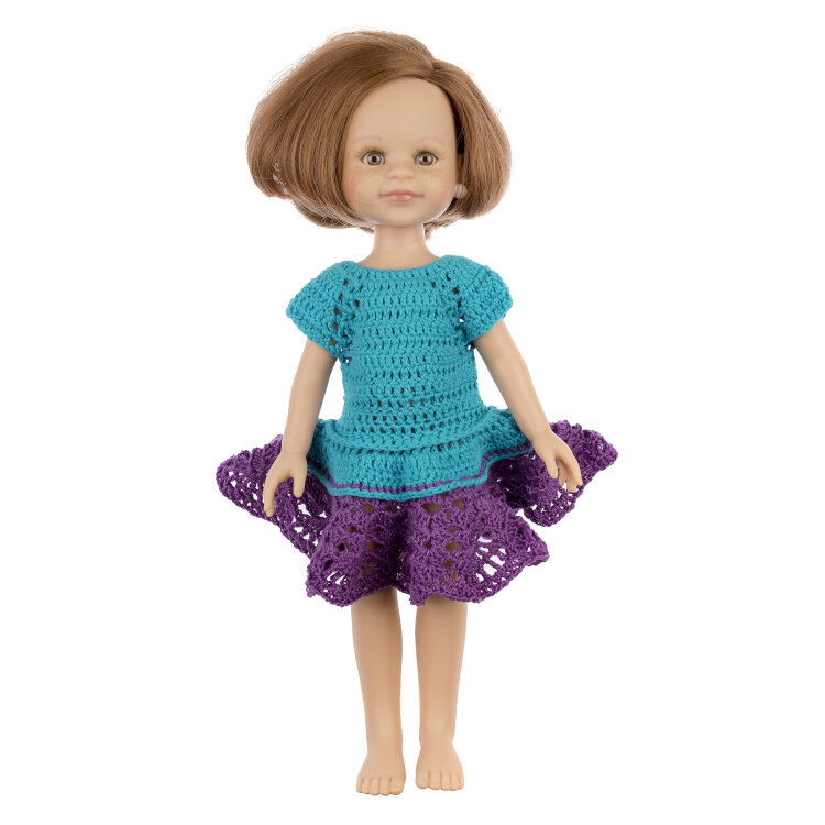 Вязаное платье для кукол Paola Reina 32 см