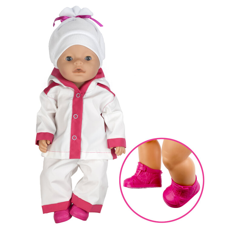 Шапка, куртка, брюки и розовые туфельки для кукол Baby Born