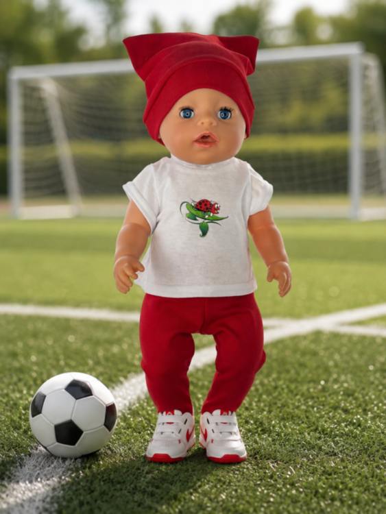 Одежда для куклы Baby Born 38-43 см, футболка, брюки и шапка, 3 предмета
