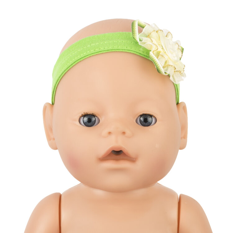 Повязка на голову с зеленым цветком для кукол Беби Борн