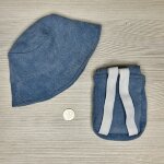 Рюкзак и шляпа для кукол 38-43 см, цв.серо-голубой