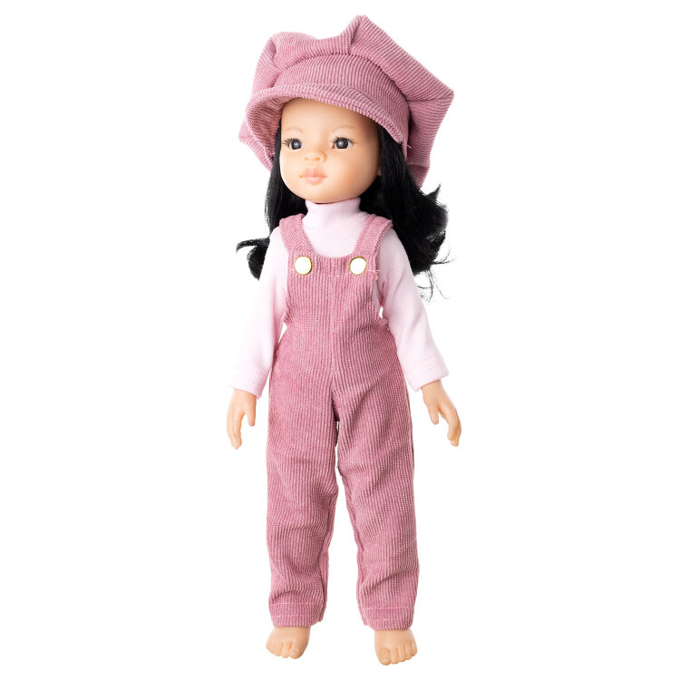 Вельветовый комбинезон, кепка и водолазка для кукол Paola Reina 32 см