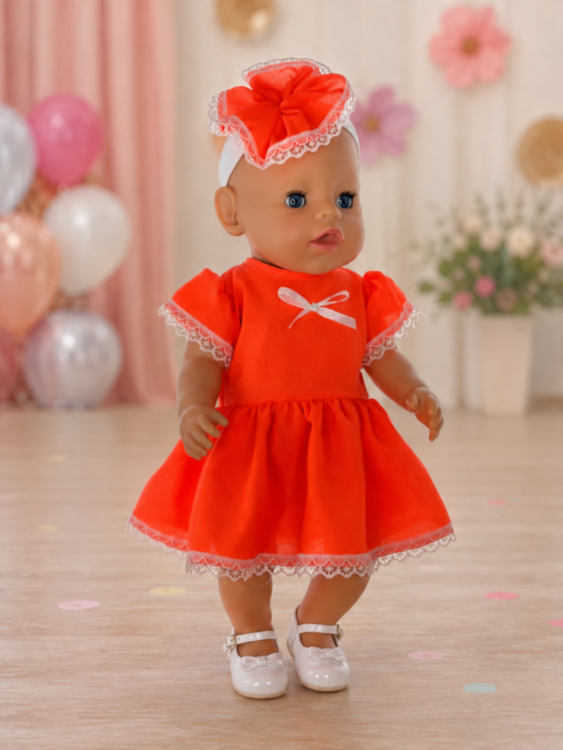 Одежда для куклы Baby Born 38-43 см, платье и повязка, 2 предмета