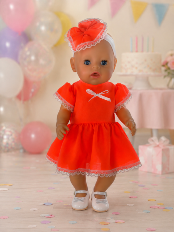 Одежда для куклы Baby Born 38-43 см, платье и повязка, 2 предмета