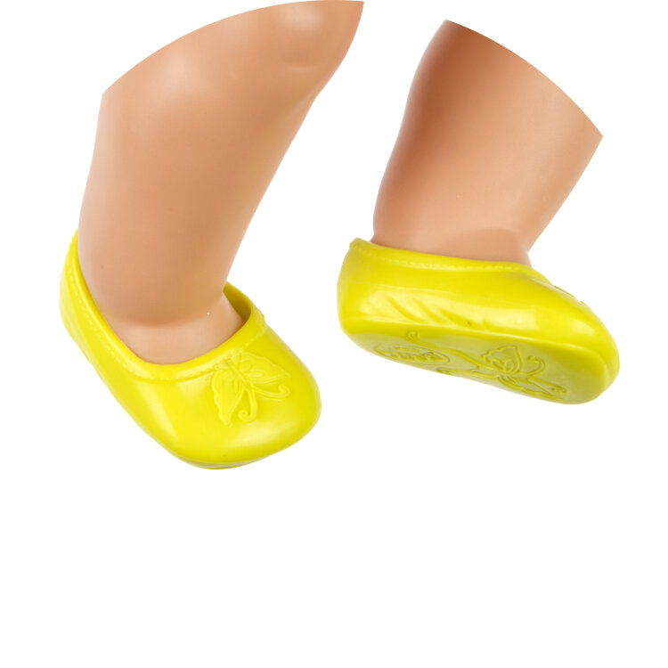 Обувь для кукол Беби Борн - желтые силиконовые туфельки
