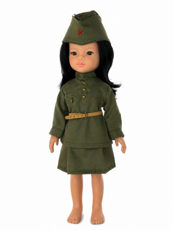 Одежда для куклы Paola Reina 32-34 см, военная форма для девочки, 4 предмета