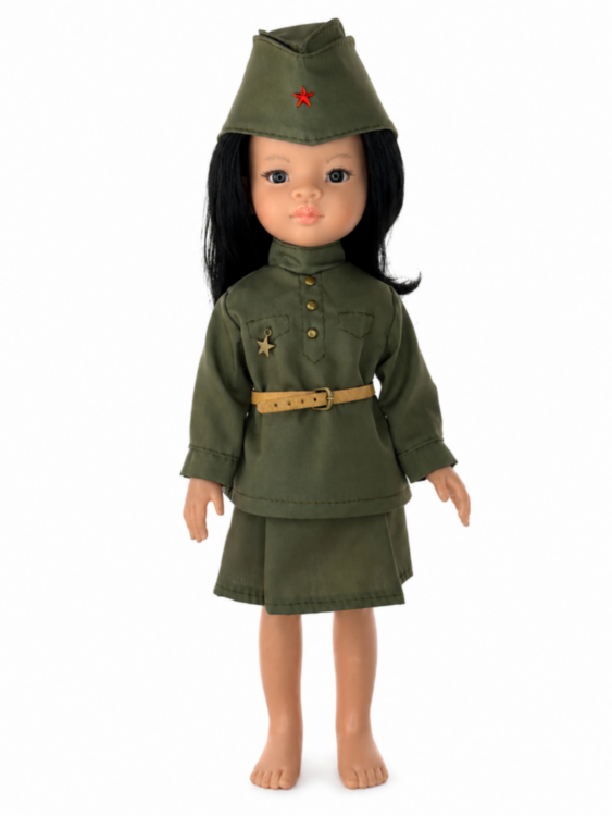 Одежда для куклы Paola Reina 32-34 см, военная форма для девочки, 4 предмета