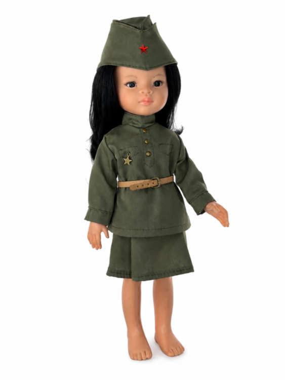 Одежда для куклы Paola Reina 32-34 см, военная форма для девочки, 4 предмета
