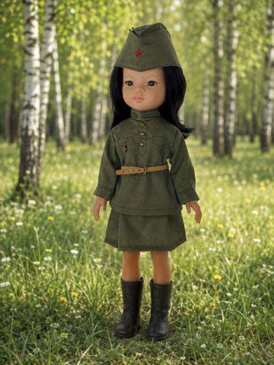 Одежда для куклы Paola Reina 32-34 см, военная форма для девочки, 4 предмета