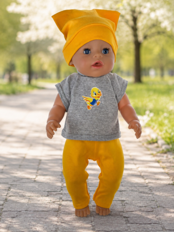 Шапка, футболка и брюки для Baby Born ростом 43 см