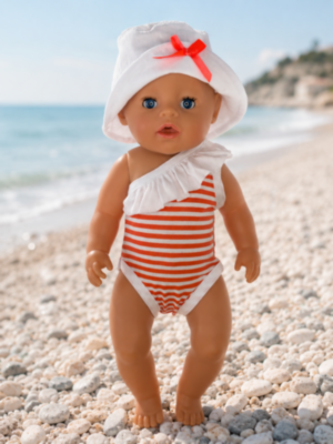Панама и купальник для Baby Born ростом 43 см