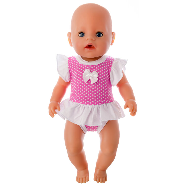 Розовое боди для куклы Baby Born ростом 43 см