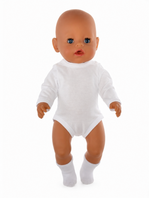 Одежда для куклы Baby Born 38-43 см, комбинезон в серую клетку, боди и носки, 3 предмета