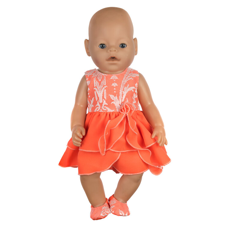 Красивое платье для куклы Baby Born ростом 43 см
