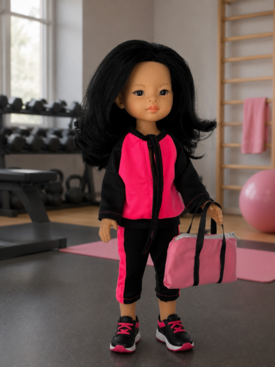 Одежда для куклы Paola Reina 32-34 см, спортивный костюм малиновый, 3 предмета